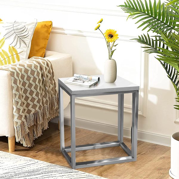 Glossy White Side Table for Home