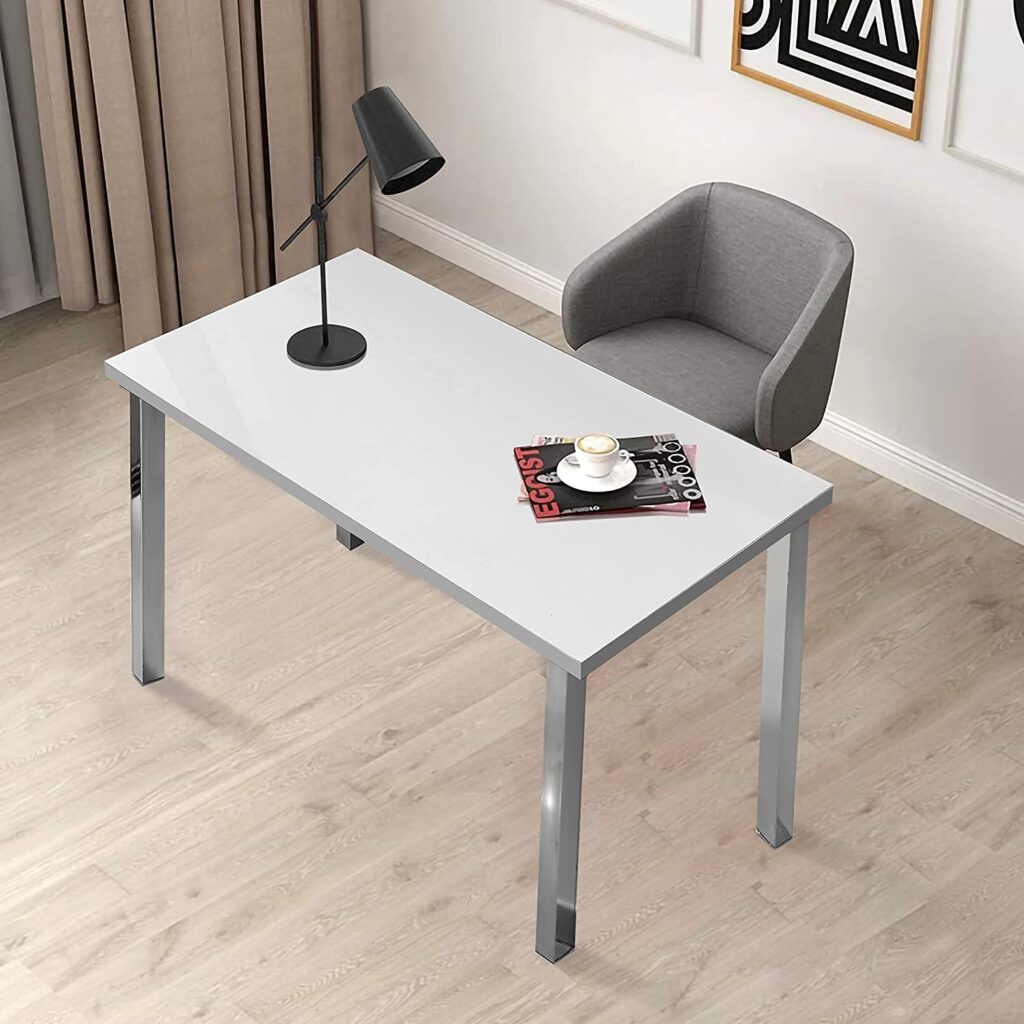 White Square Leg Office Table